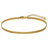 Lucardi - Dames Stainless steel goldplated fantasiearmband voor dames - Armband - Staal - Goudkleurig - 19.50 cm