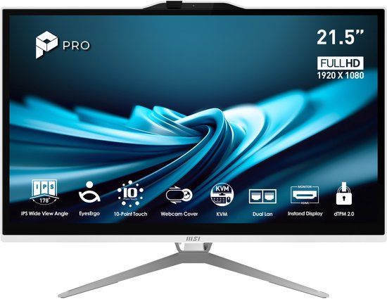 MSI Pro AP222T 14M-623EU Intel Pentium Gold G7400 21.5" Full HD Touchscreen All-in-One PC