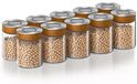 Arendo Pots de conservation, set de 10, 750 ml, verre borosilicaté, couvercle à clip sous vide, acier inoxydable, transparent