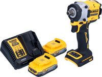 DeWalt DCF 922 E2 accu-slagmoersleutel 18 V 406 Nm 1/2" borstelloos + 2x Powerstack-accu 1,7 Ah + lader