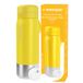 Wessper waterfilterfles, roestvrijstalen thermos fles met Actitex Disc filter, 700 ml, koolstof filters, vermindert chloor, filtervervangingsindicator, BPA-vrij - Geel