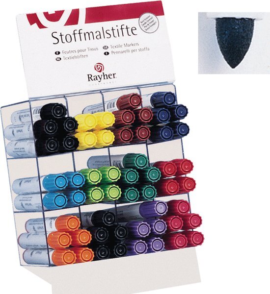 Rayher Hobby Zwarte textielstift met dikke punt