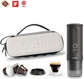 Outin Outdoor Nano Kit Draagbare elektrische espressomachine + EVA-Wit Parel-Campingkoffer, reis