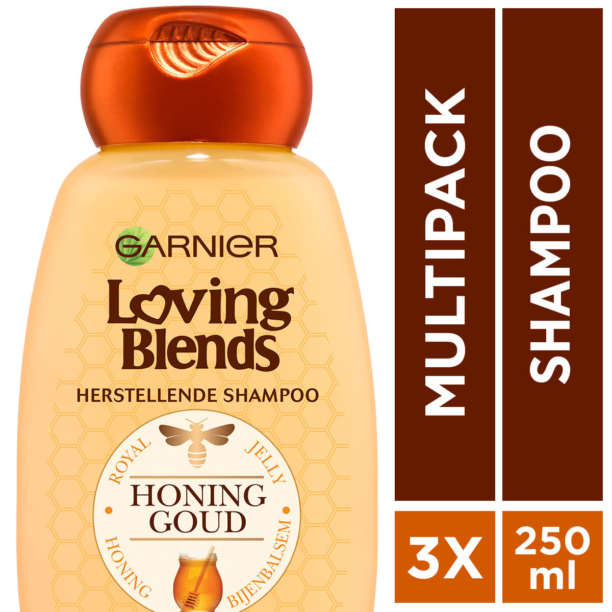 Garnier Loving Blends Honing Goud Shampoo – 3 x 250ml - Voordeelverpakking
