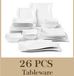EliteNest® Serviesset 26-delig Blanc Porcelaine Carré Design Moderne