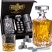 Whisiskey Carafe à whisky - Classique - Verres à whisky - Luxe Carafe à whisky Set - 0,7 L – Set de décantation – Set à whisky – Incl. 2 verres tumbler, 8 pierres à whisky en granit