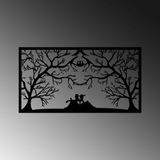 Stijlvol zwart decoratief metalen wandaccessoire, 37 x 70 cm