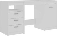vidaXL Bureau - 140x50x76 cm - Bewerkt Hout - Wit