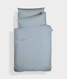 Bianca Plain Dyed Blue beddengoedset voor 105 cm brede bedden, 100% percale katoen