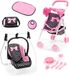Bayer Design Opvouwbare poppenbuggy, poppenwagen, dubbele wielen, tas, aankleedkussen, wieg, accessoires