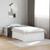 vidaXL Bedframe met lade met opslag Wit Bewerkt hout