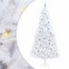 vidaXL Sapin de Noël artificiel, blanc, 300 cm, PVC et acier