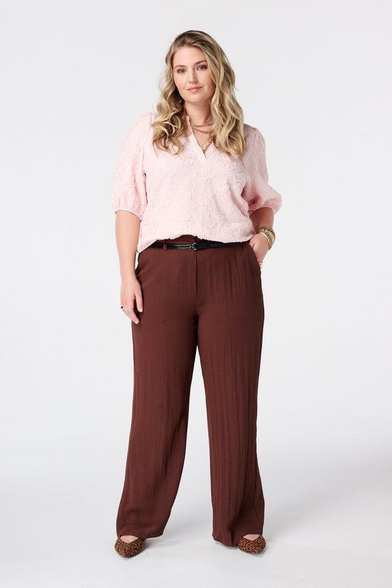 MS Mode Broek Linnen look broek met ceintuur