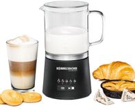 ROMMELSBACHER MS 625 Melkopschuimer met Glazen Kan, 5 Programma's voor Cappuccino, Latte Macchiato, Chocolademelk, Geschikt voor Plantaardige Melk, Testsieger ETM 2026