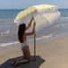 Parasol de plage extérieur parasol de terrasse UPF 50+ 210 x 180 cm Jaune
