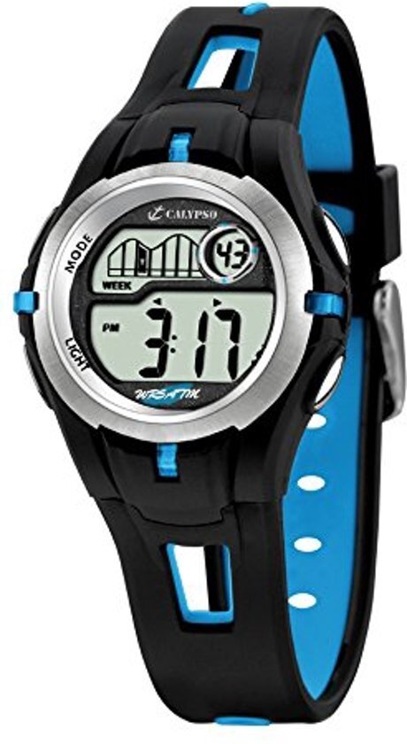 Calypso K5506/4 digitaal horloge 34 mm 100 meter zwart/ blauw