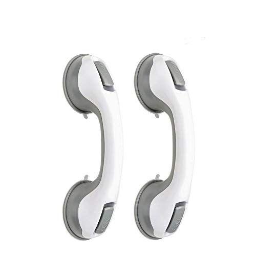 Qiu's home 2 x handgreep zuignap douche handvat bad handvat zuignap handvat voor bad + toilet (grijs)