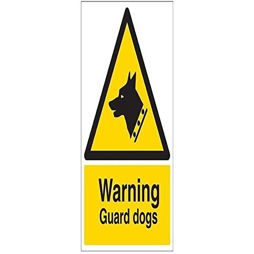 VSafety Security Notice, Warning Guard Dogs Sign - 300mm x 400mm - Self Adhesive Vinyl