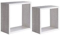 Homemania Q-BIS Wandrek, woonkamer, slaapkamer, kantoor, MDF, eiken, 35 x 35 x 15,5/31 x 31 x 15,5 cm