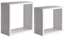 Homemania Q-BIS Wandrek, woonkamer, slaapkamer, kantoor, MDF, eiken, 35 x 35 x 15,5/31 x 31 x 15,5 cm
