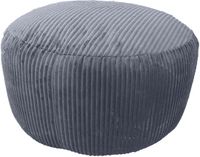 Merkloos Relaxdays Poef Ribstof Donkergrijs ⌀ 35 cm
