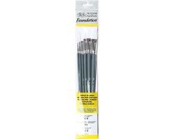 Winsor & Newton Foundation - Acrylverf Korte Penselen Set - 6 Delig