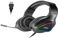 DR1TECH GrayEagle+ Professionele gaming-headset, led, RGB voor pc met USB-kabel en microfoon, 7.1 surround sound, over-ear driver 50 mm (totale onderdompeling)