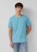 s.Oliver - Heren - T-shirt van vlamgaren met V-hals en korte mouwen - Turquoise - 3XL