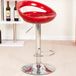 Tabourets de bar, set de 2 - Tabouret de bar rembourré avec dossier - Réglable en hauteur - Pivotant - Cadre en métal - Convient pour la cuisine et le bar - Rouge