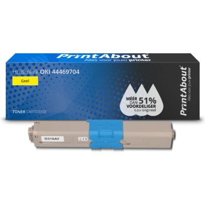 PrintAbout Huismerk OKI 44469704 Toner Geel
