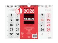 Finocam Wandkalender met grote cijfers 2026, maandoverzicht januari - december 2026 (12 maanden), kalender 2026, neutrale Catalaanse maandplanner