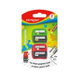 KEYROAD Plastic puntenslijper/dubbele puntenslijper/2 stuks/kleurenmix