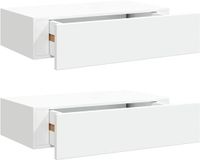 vidaXL Wandschappen 2 st met lade 40x23,5x10 cm MDF wit