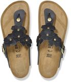 Birkenstock Gizeh Natural Leather Zwart Vrouwen Teenslipper