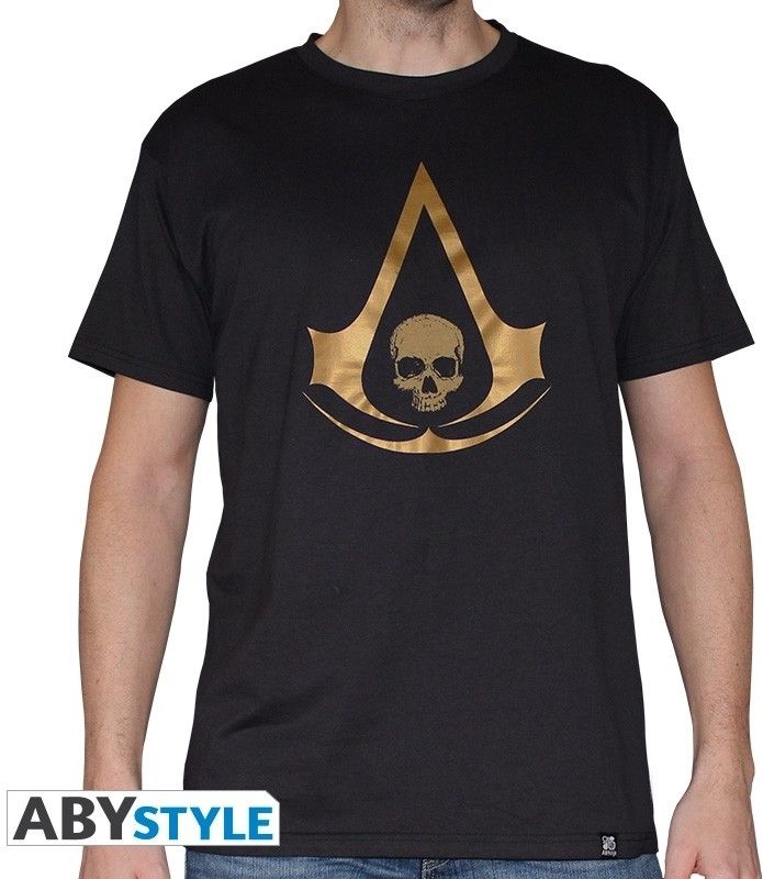 Abystyle Assassin's Creed AC 4 Golden Crest Men's T-shirt Black - 3700789203674