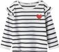 NAME IT Meisjes Lange Mouwen Shirt - Gestreept - Wit/Donkerblauw - Maat 110