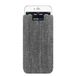 Adore June Zakelijk etui compatibel met iPhone 7/iPhone 6S/6, karakteristiek materiaal stoffen hoes met display reinigingseffect, grijs/zwart