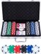 Longfield Pokerset in Zilveren Koffer met 300 Chips (11,5 g) – Compleet met Kaarten, Dealer Buttons & Dobbelstenen – Engelhart