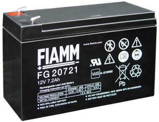 Fiamm FG 12V 7.2Ah 4 8mm 7200mAh Oplaadbaar Loodaccu