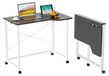 Bureau pliable avec roulettes et fente pour tablette