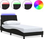 vidaXL Hanko Bedframe zonder matras, zwart, 90x200 cm, stof