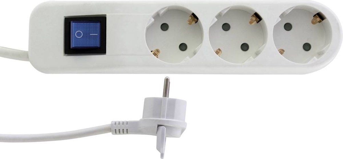 REV ICE stekkerdoos - 3-weg stopcontact - 1,4 m - wit