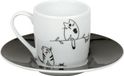 Könitz Ensemble à expresso avec chats drôles, 2 pièces, porcelaine, 85 ml