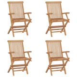 vidaXL Fauteuils pliants 4 pièces teck massif