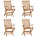 vidaXL Fauteuils pliants 4 pièces teck massif