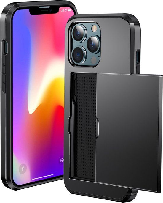 iMoshion Hoesje iPhone 13 Pro Max - Backcover met pasjeshouder - Zwart