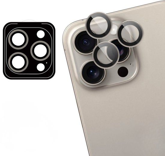 imoshion Camera Lens Protector - Geschikt voor Apple iPhone 15 Pro Max / 15 Pro - 2 Pack - Natural Titanium