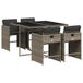 VidaXL 5-delige Tuinset met Kussens, Poly Rattan, Grijs