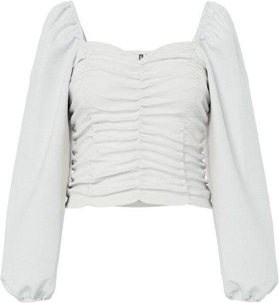 PIECES Dames Blouse PCMALYSIA LS TOP JRS NOOS BC - Cloud Dancer - XS