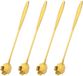 Unyqoos® Set de 4 cuillères en acier inoxydable à long manche, or